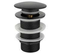 Донный клапан для раковины Wonzon & Woghand WW-88SS02-MB без перелива 1 1/4, черный/матовый