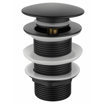 Донный клапан для раковины Wonzon & Woghand WW-88SS02-MB без перелива 1 1/4, черный/матовый