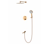 Душевая система Wonzon & Woghand Stick WW-88929010-RG встраиваемая с термостатом, розовое золото
