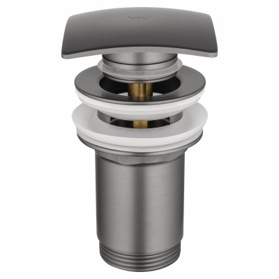 Донный клапан для раковины Wonzon & Woghand WW-88SS08-BGM без перелива 1 1/4, темный графит