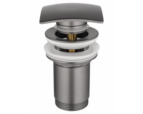 Донный клапан для раковины Wonzon & Woghand WW-88SS08-BGM без перелива 1 1/4, темный графит