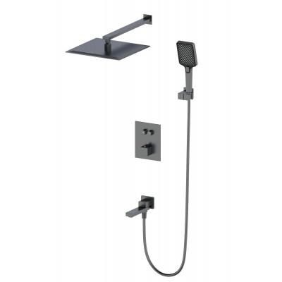 Душевая система Wonzon & Woghand WW-88929003-BGM встраиваемая с термостатом, темный графит