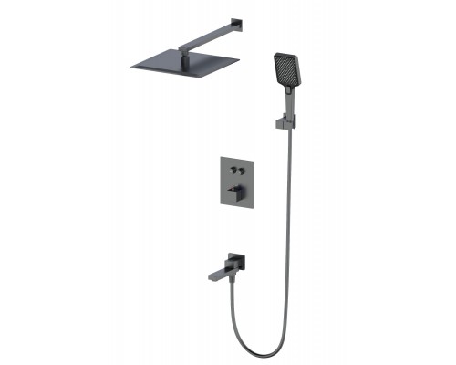 Душевая система Wonzon & Woghand WW-88929003-BGM встраиваемая с термостатом, темный графит