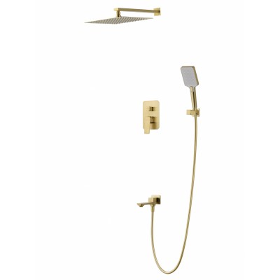 Душевая система Wonzon & Woghand Diamond WW-88939011-BG встраиваемая, брашированное золото