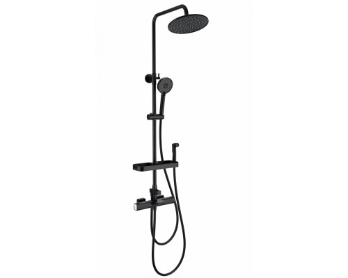 Душевая система Wonzon & Woghand Plate WW-C3017-A1-MB с термостатом, черный/матовый