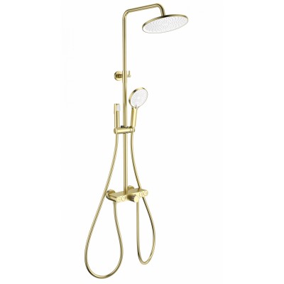 Душевая система Wonzon & Woghand Muse Selesta WW-B4113-BG с термостатом, брашированное золото
