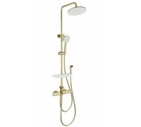 Душевая система Wonzon & Woghand Plate WW-C3017-A1-BG с термостатом, брашированное золото
