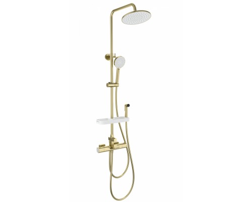 Душевая система Wonzon & Woghand Plate WW-C3017-A1-BG с термостатом, брашированное золото