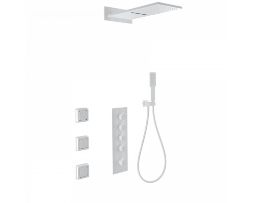 Душевая система Wonzon & Woghand WW-D4100-MW встраиваемая с термостатом, белый/матовый
