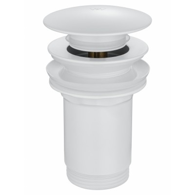 Донный клапан для раковины Wonzon & Woghand WW-88SS09-MW с переливом 1 1/4, белый/матовый