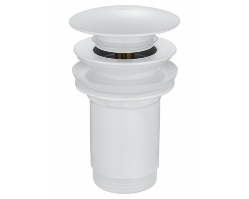 Донный клапан для раковины Wonzon & Woghand WW-88SS09-MW с переливом 1 1/4, белый/матовый