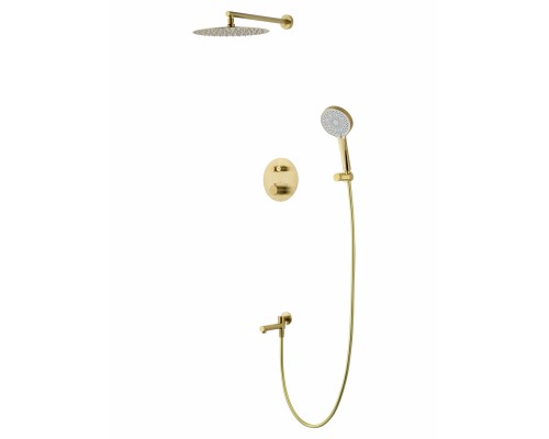 Душевая система Wonzon & Woghand Stick WW-88929010-BG встраиваемая с термостатом, брашированное золото