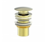 Донный клапан для раковины Wonzon & Woghand WW-88SS02-BG без перелива 1 1/4, брашированное золото