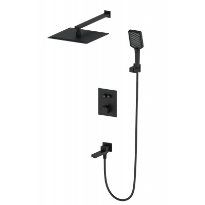 Душевая система Wonzon & Woghand WW-88929003-MB встраиваемая с термостатом, черный/матовый