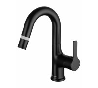 Смеситель Wonzon & Woghand WW-FE01L212-MB для раковины с выдвижным изливом, черный/матовый
