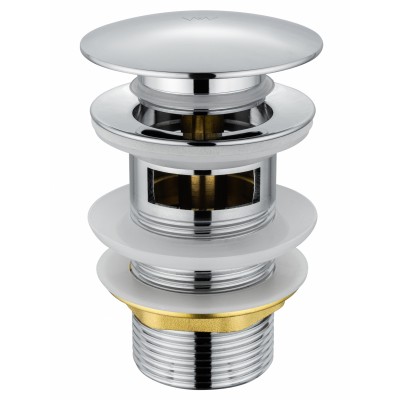 Донный клапан для раковины Wonzon & Woghand WW-88SS01-CR с переливом 1 1/4, хром