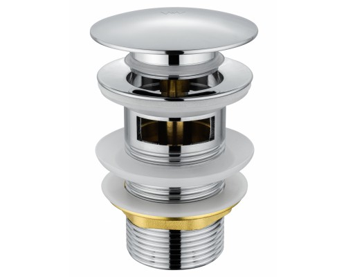 Донный клапан для раковины Wonzon & Woghand WW-88SS01-CR с переливом 1 1/4, хром