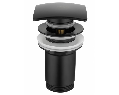 Донный клапан для раковины Wonzon & Woghand WW-88SS08-MB с переливом 1 1/4, черный/матовый