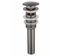 Донный клапан для раковины Wonzon & Woghand WW-88SS03-BGM с переливом 1 1/4, темный графит