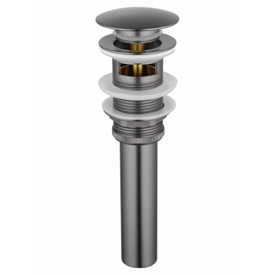 Донный клапан для раковины Wonzon & Woghand WW-88SS03-BGM с переливом 1 1/4, темный графит