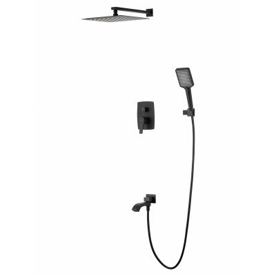 Душевая система Wonzon & Woghand Flex WW-88939072-MB встраиваемая, черный/матовый