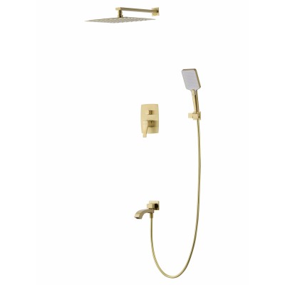 Душевая система Wonzon & Woghand Flex WW-88939072-BG встраиваемая, брашированное золото