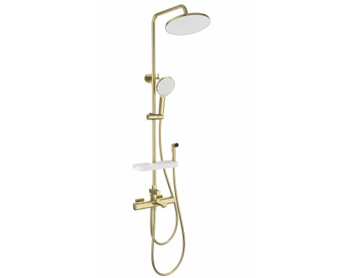 Душевая система Wonzon & Woghand Solid WW-C3011-A1-BG с термостатом, брашированное золото