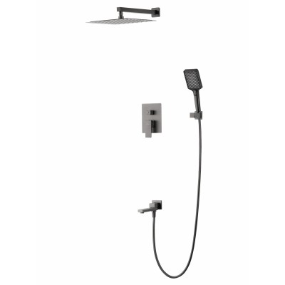 Душевая система Wonzon & Woghand Cube 2.0 WW-88939068-BGM встраиваемая, темный графит