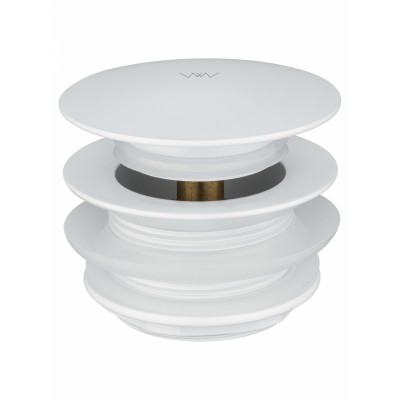 Донный клапан для ванны Wonzon & Woghand WW-SS105-MW 1 1/2 белый/матовый