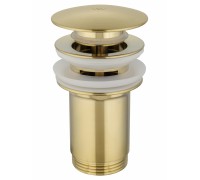 Донный клапан для раковины Wonzon & Woghand WW-88SS09-BG с переливом 1 1/4, брашированное золото