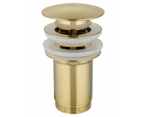 Донный клапан для раковины Wonzon & Woghand WW-88SS09-BG с переливом 1 1/4, брашированное золото
