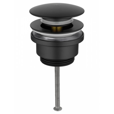 Донный клапан для раковины Wonzon & Woghand WW-88SS07-MB без перелива 1 1/4, черный/матовый