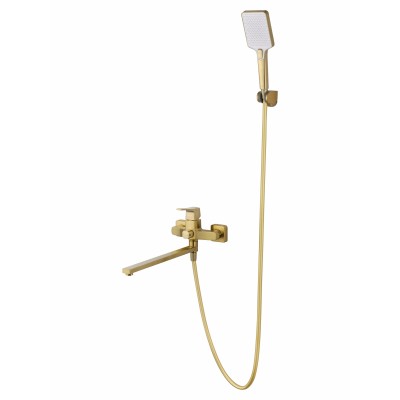 Смеситель Wonzon & Woghand Flex WW-639906-BG для ванны и душа, брашированное золото