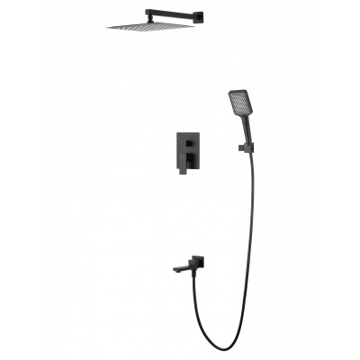 Душевая система Wonzon & Woghand Cube 2.0 WW-88087068-MB встраиваемая, черный/матовый