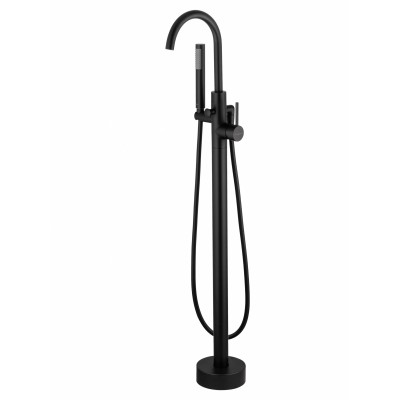Смеситель Wonzon & Woghand Stick WW-88649017-MB напольный для ванны и душа, черный/матовый