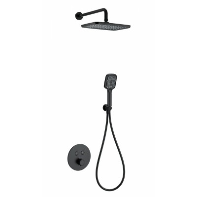 Душевая система Wonzon & Woghand WW-D2017-A-MB встраиваемая с термостатом, черный/матовый
