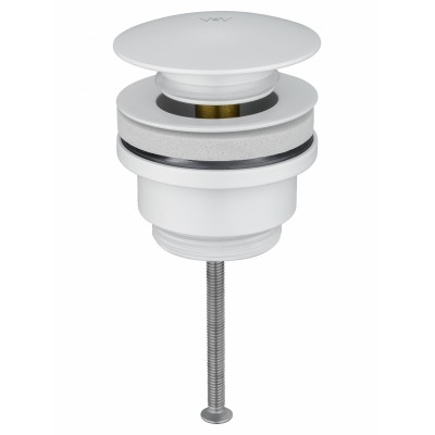 Донный клапан для раковины Wonzon & Woghand WW-88SS07-MW без перелива 1 1/4, белый/матовый