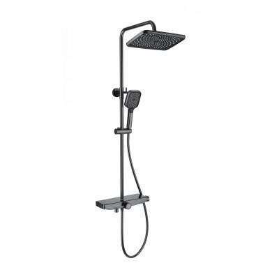 Душевая система Wonzon & Woghand ThermoKlick WW-B3098-A-BGG с термостатом, темный графит