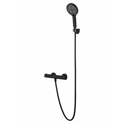 Смеситель Wonzon & Woghand INN 3 WW-B2065-A-MB для душа с термостатом, черный/матовый