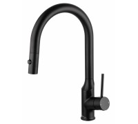 Смеситель Wonzon & Woghand WW-A21252-MB для кухонной мойки с выдвижным изливом, черный/матовый