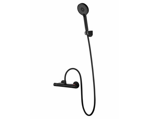 Смеситель Wonzon & Woghand INN 5 WW-B1005-A-MB для душа с термостатом, черный/матовый