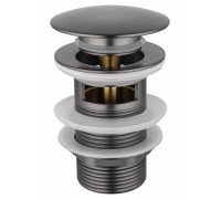 Донный клапан для раковины Wonzon & Woghand WW-88SS01-BGM с переливом 1 1/4, темный графит