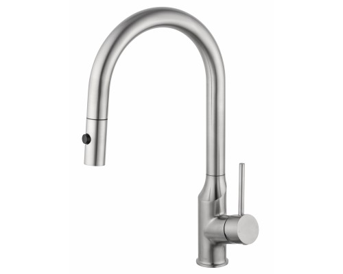 Смеситель Wonzon & Woghand WW-A21252-BS для кухонной мойки с выдвижным изливом, брашированный никель