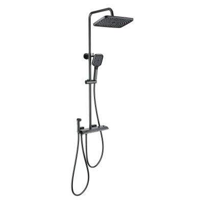 Душевая система Wonzon & Woghand Muse Piano WW-B4132-A-BGG с термостатом, темный графит