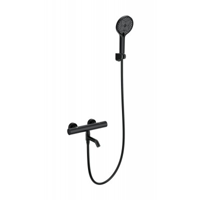Смеситель Wonzon & Woghand INN 1 WW-B3013-A1-MB для ванны и душа с термостатом, черный/матовый