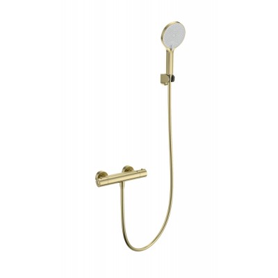 Смеситель Wonzon & Woghand INN 3 WW-B2012-A-BG для душа с термостатом, брашированное золото