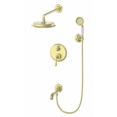 Душевая система Wonzon & Woghand Steam WW-88939008-BG встраиваемая, брашированное золото