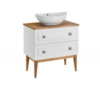 Тумба под раковину ASB-Woodline Каталина 80 White Слоновая кость 12097