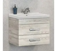 Тумба Comforty Никосия 60П Дуб белый с раковиной Fest 60