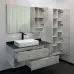 Тумба Comforty Прага 120 Дуб белый с графитовой столешницей, с раковиной Comforty 78189 00-00014833